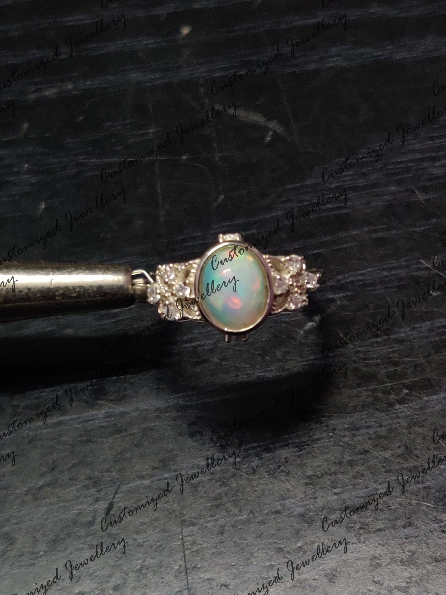 Opal Engagement Ring Vintage Opal Wedding Ring Silver Ring For Women Natural Ethiopian Opal Promise Ring October Birthstone Ring
