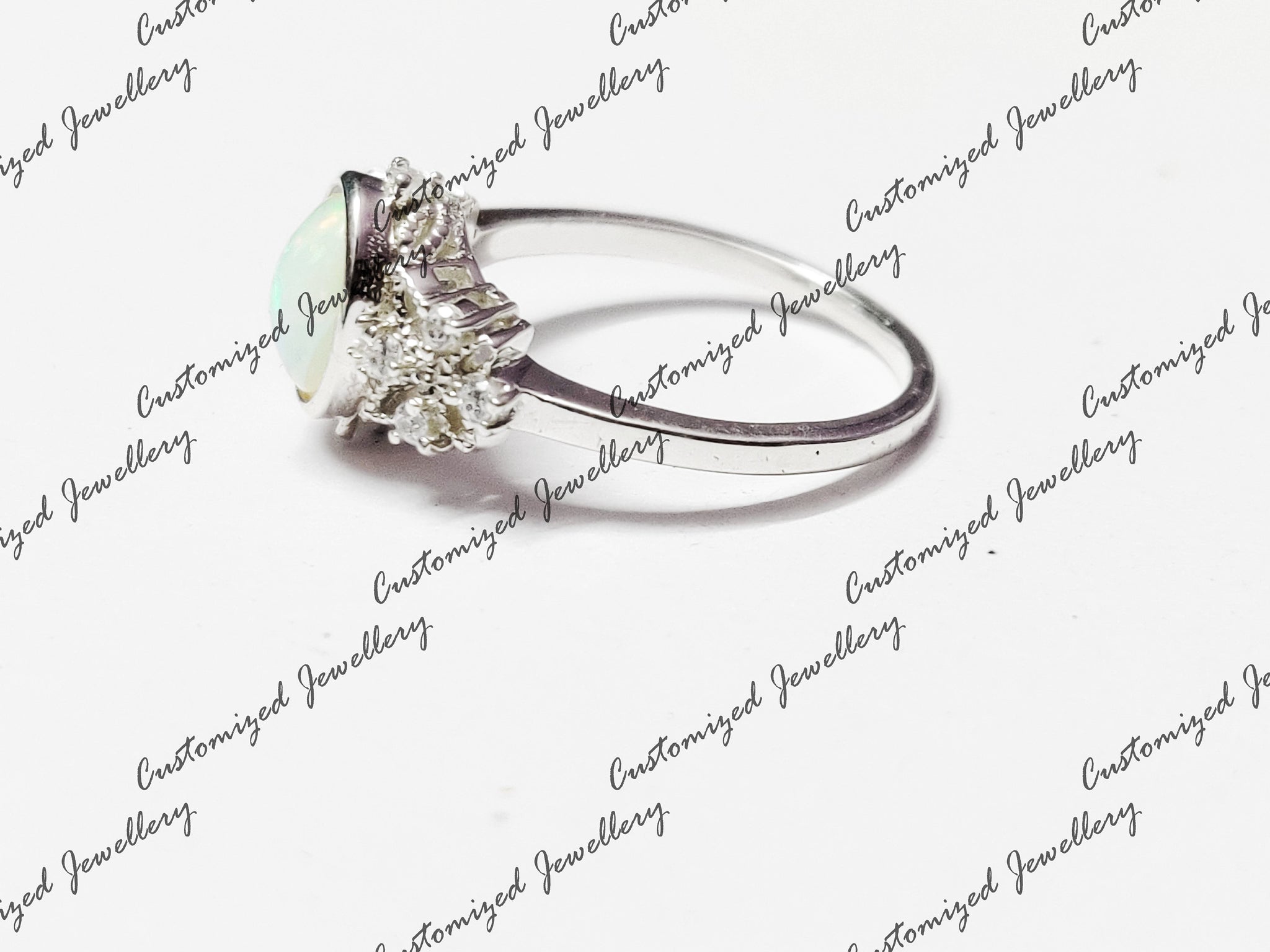 Opal Engagement Ring Vintage Opal Wedding Ring Silver Ring For Women Natural Ethiopian Opal Promise Ring October Birthstone Ring