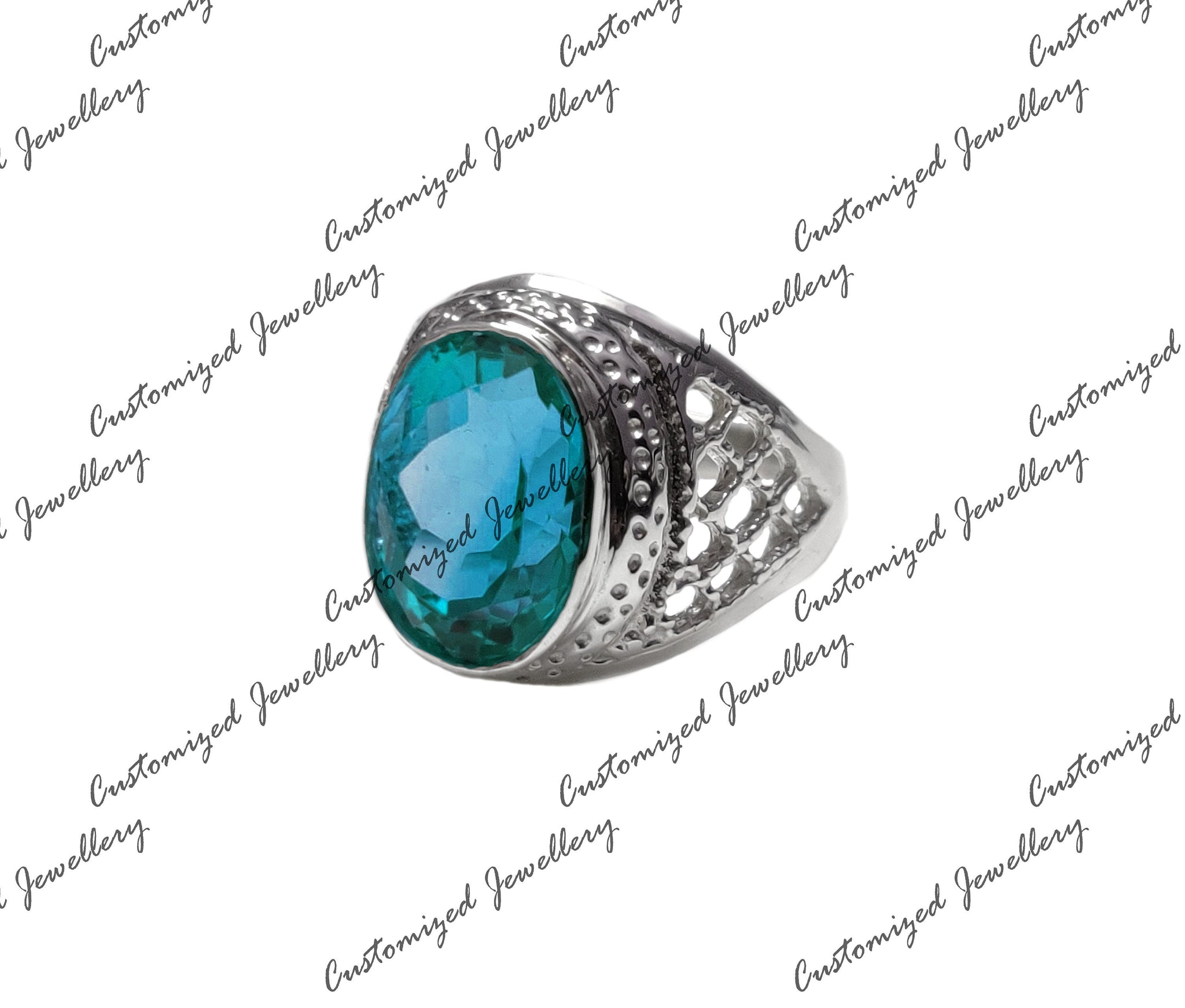 Natural Swiss Blue Topaz Statement Ring 5 Ct Blue Topaz Cocktail Ring 925 Silver Swiss Topaz Boho Ring Swiss Topaz November Birthstone Ring