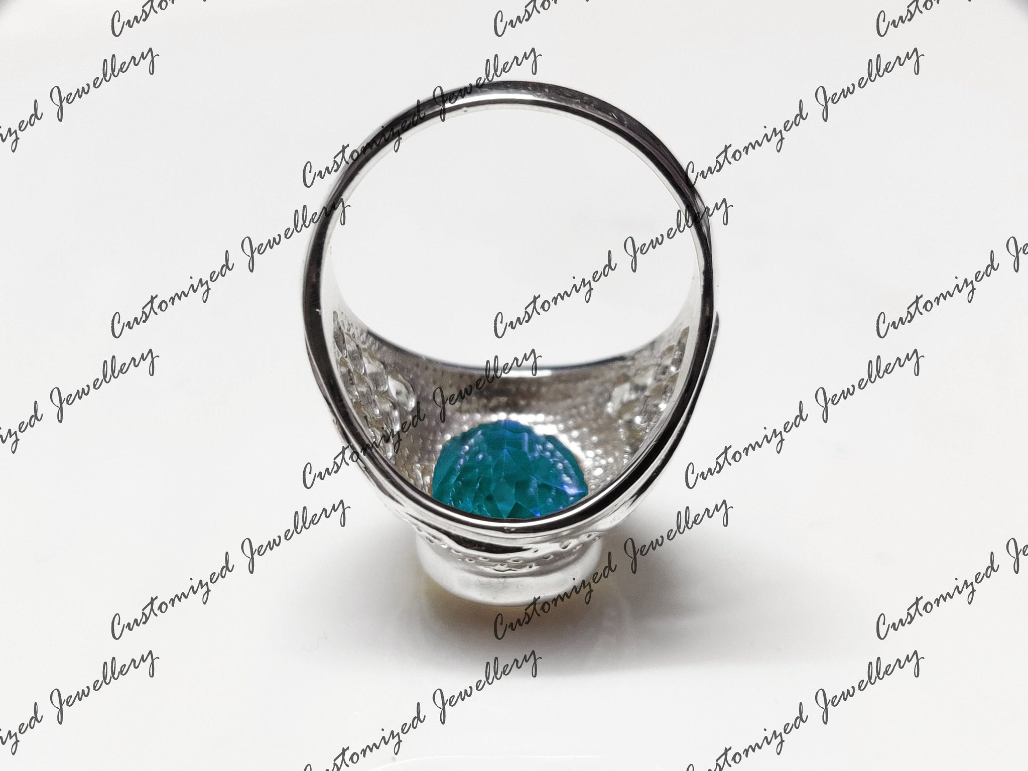 Natural Swiss Blue Topaz Statement Ring 5 Ct Blue Topaz Cocktail Ring 925 Silver Swiss Topaz Boho Ring Swiss Topaz November Birthstone Ring