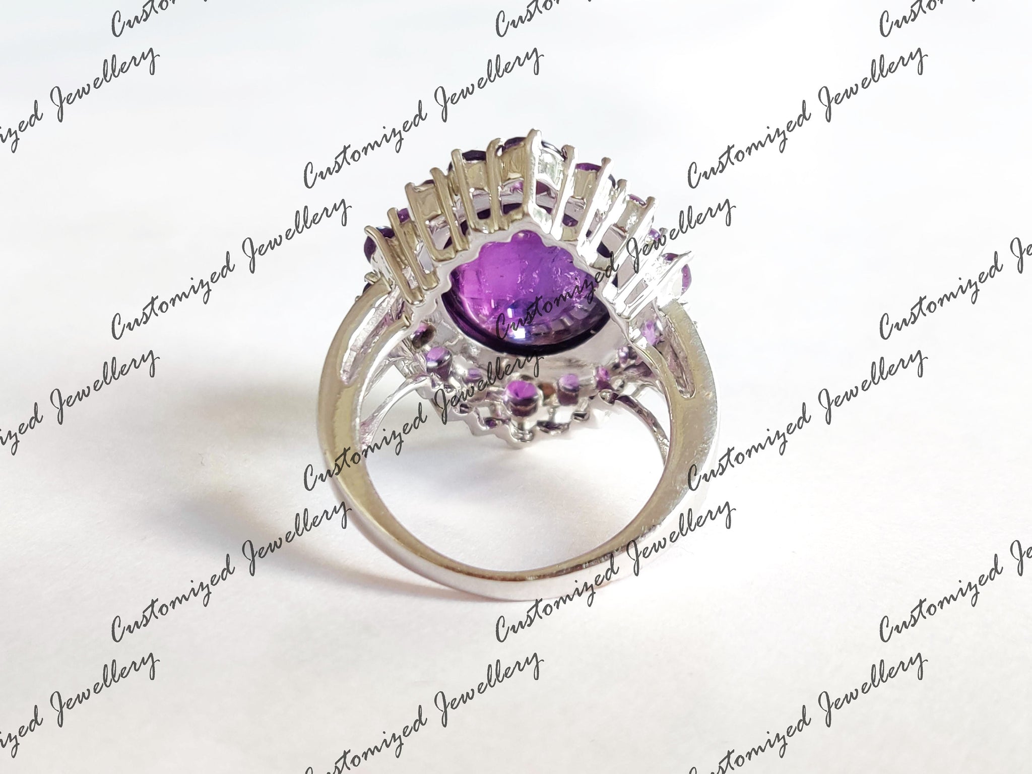 Big Amethyst Statement Ring 10 Ct Amethyst Wedding Band Natural Amethyst Cocktail Ring Amethyst Bridal Ring February Birthstone Ring