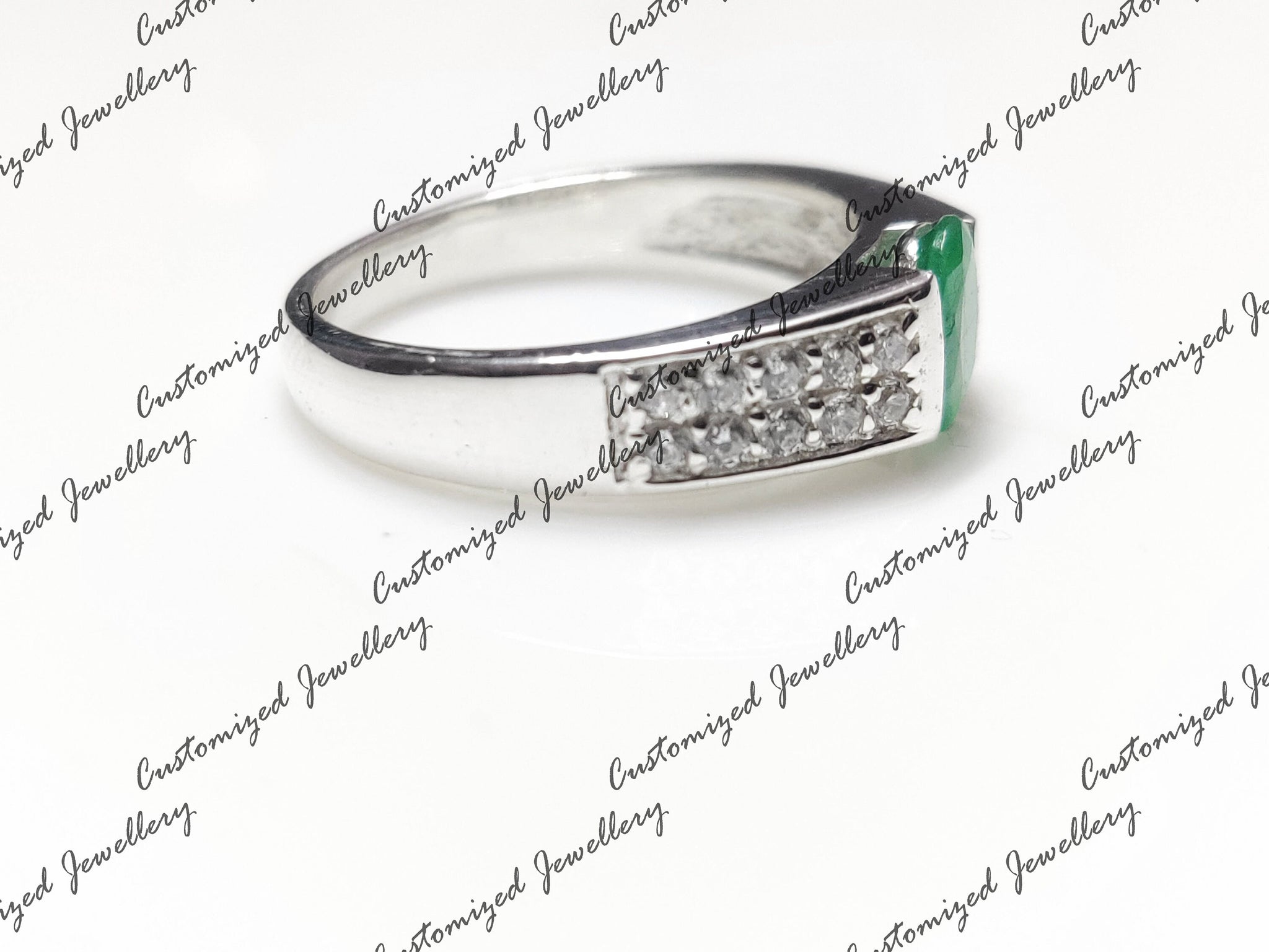 Genuine Emerald Band Natural Emerald Rings May Birthstone Ring Silver Emerald Bridal Ring Solid Silver Emerald Ring Emerald Anniversary Ring